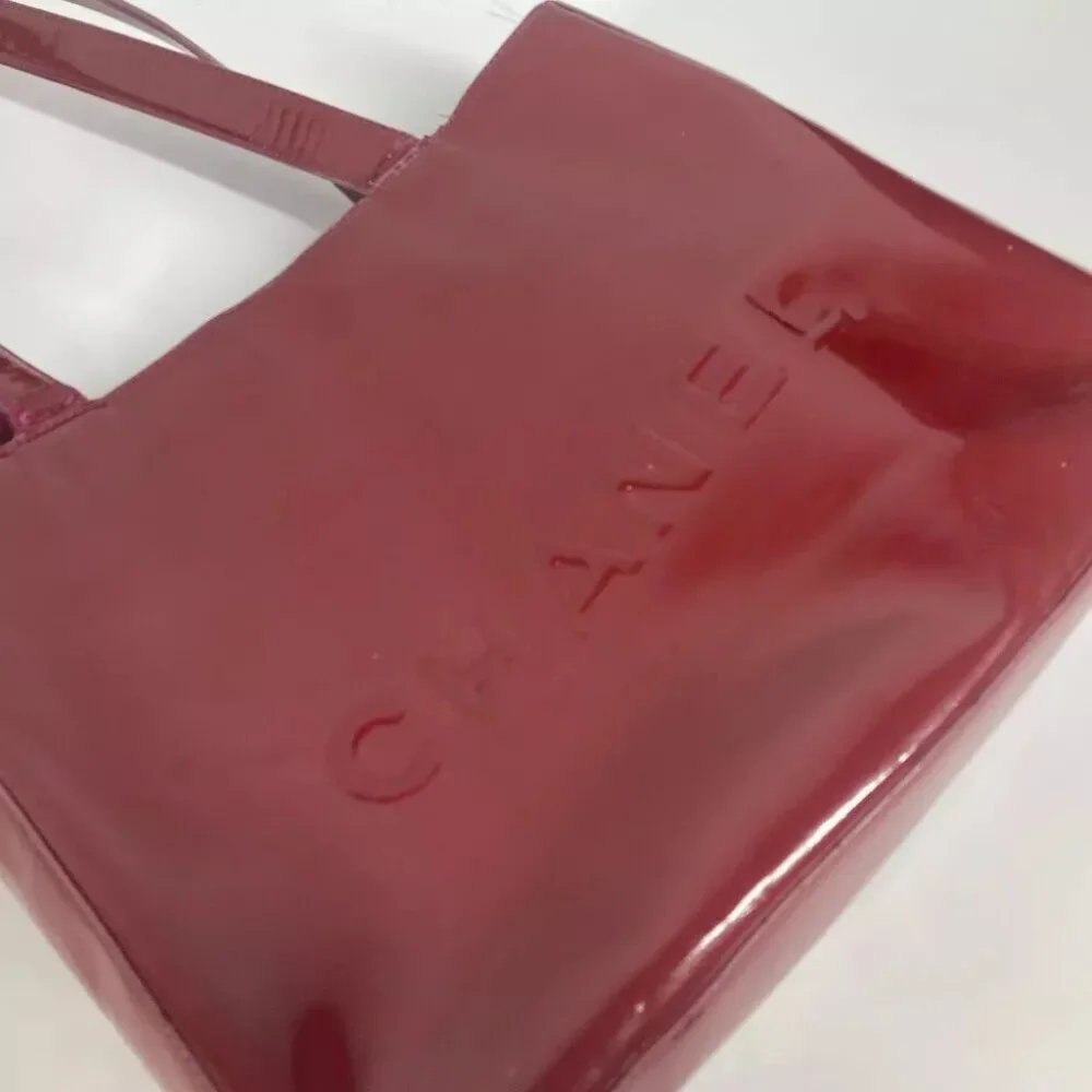 CHANEL Bag CC CC Mark bag Shoulder Bag enamel Red